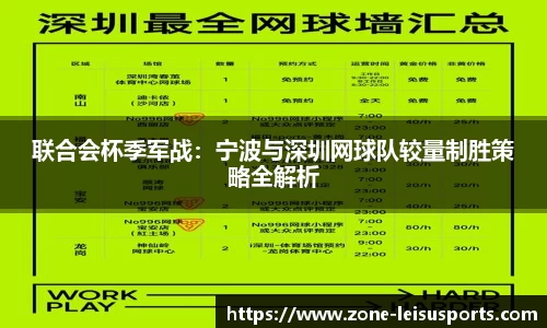 联合会杯季军战:宁波与深圳网球队较量制胜策略全解析